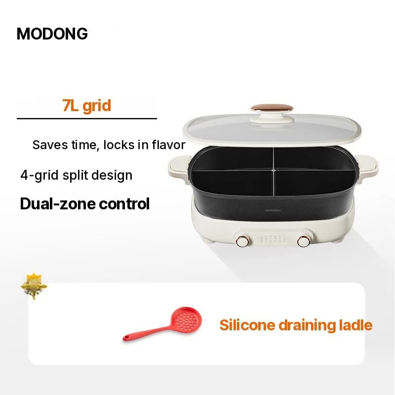 Nồi lẩu điện 7L có ngăn chia hoặc 4 ngăn, 220V, nồi chia đôi