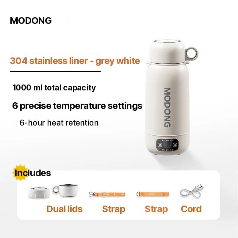 Ấm điện di động dùng khi đi lại, xe hơi và cắm điện 1L