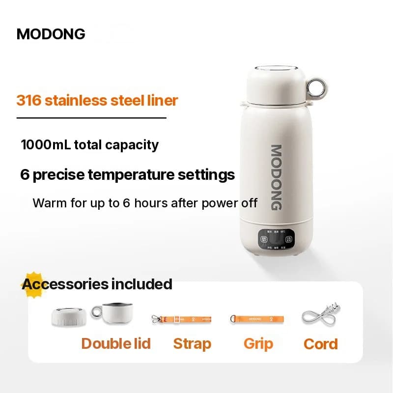Ấm điện du lịch di động 1L bằng thép không gỉ 304 hoặc 316