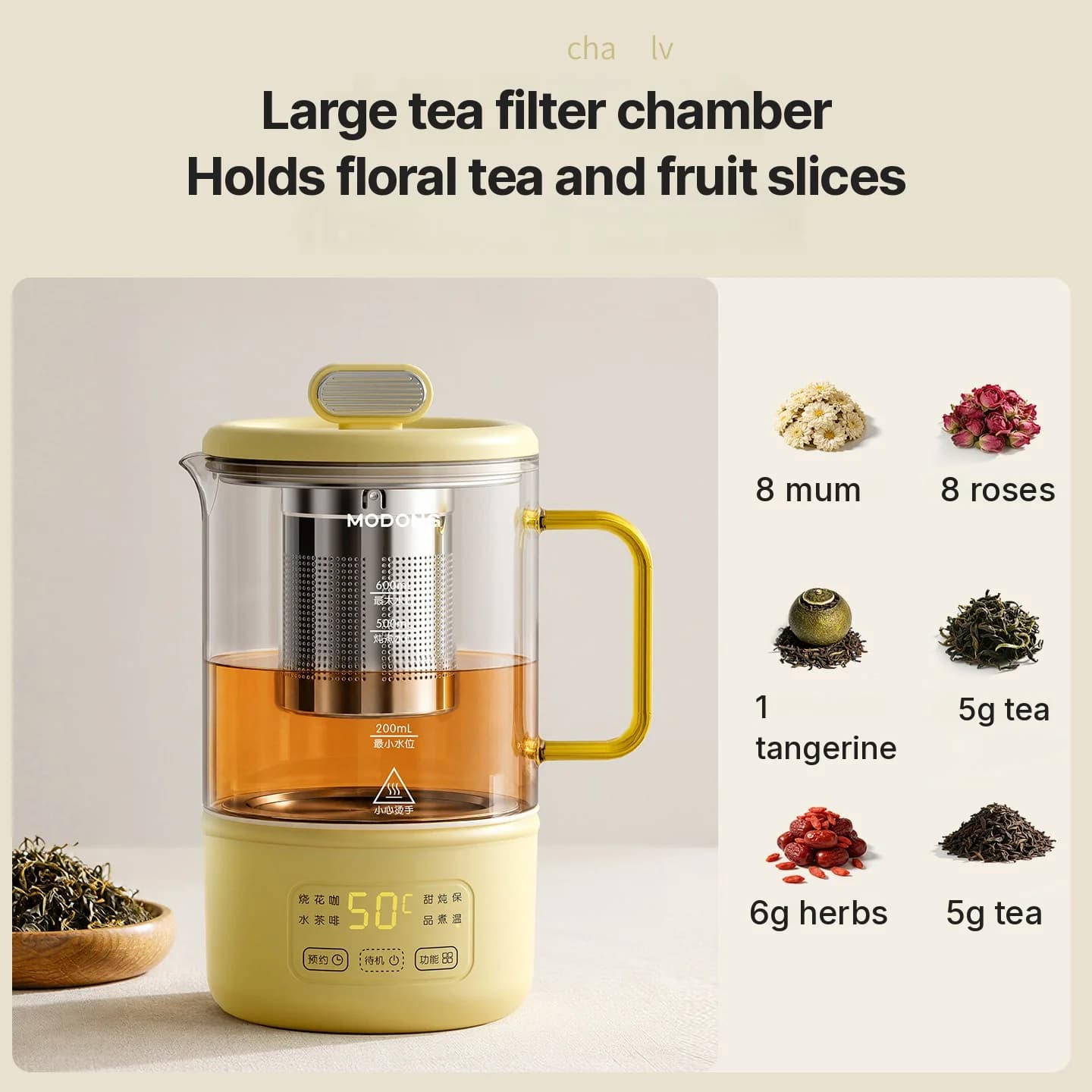 Nồi điện thủy tinh 600ml 500W có giữ ấm và hẹn giờ