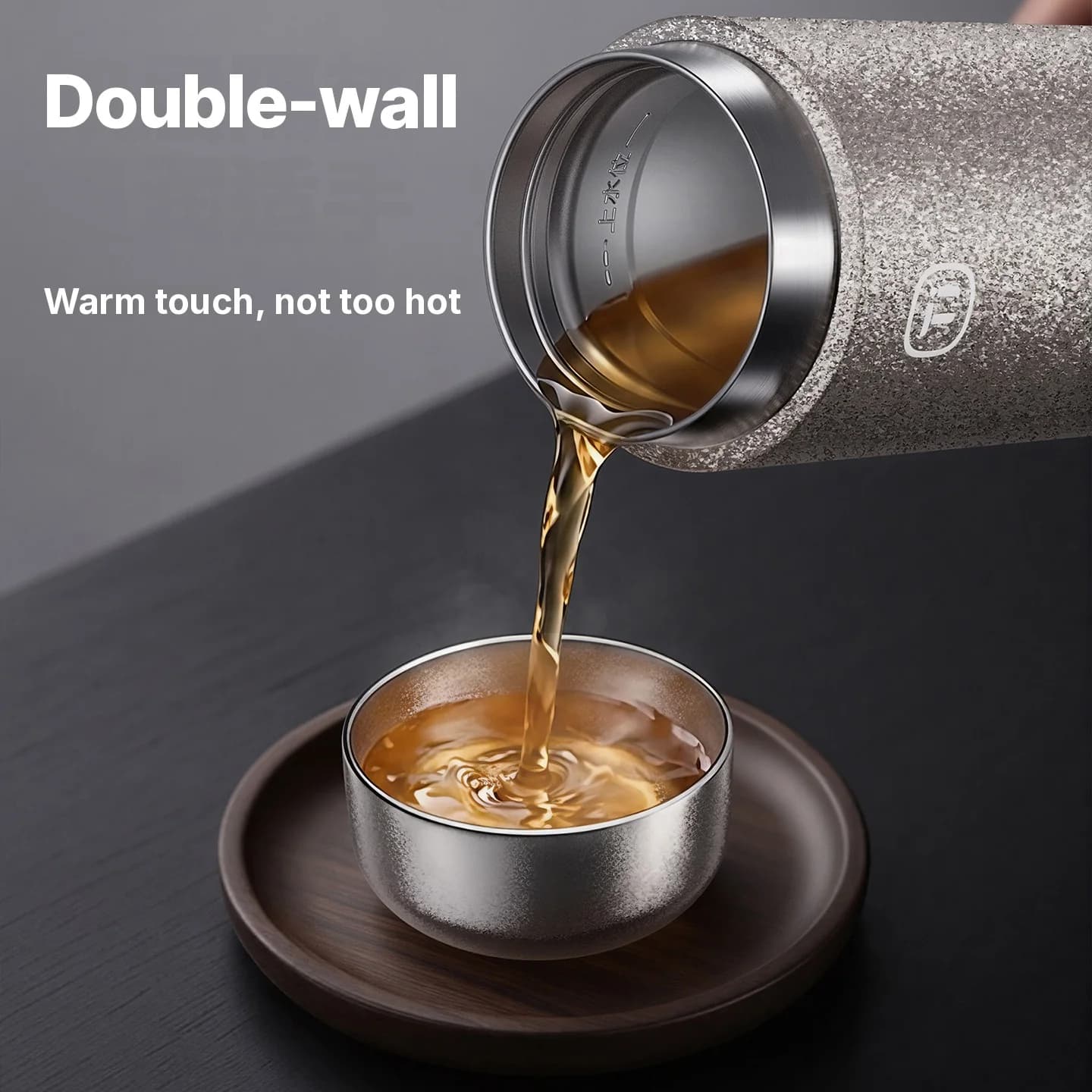 Bộ chén trà Gongfu bằng titanium nguyên chất 55ml, thủ công, hoàn thiện trơn