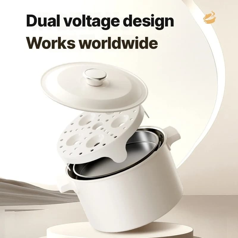 Nồi nấu điện di động kèm chảo và vỉ hấp