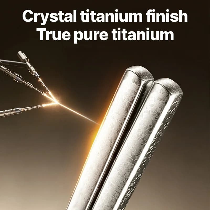 Bộ đũa Titanium nguyên chất, 5 đôi, 23cm, đánh bóng gương