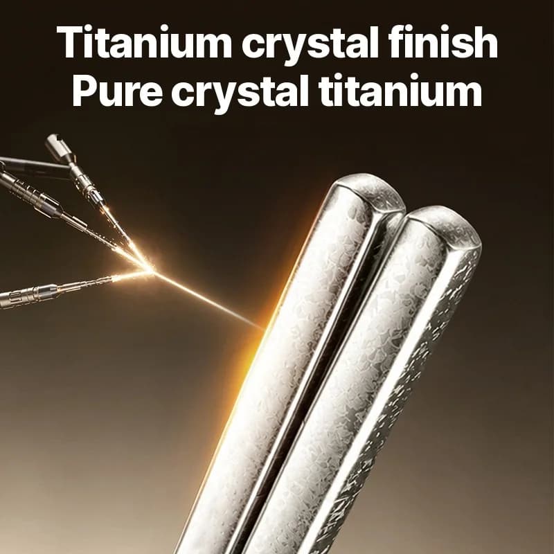 Bộ đũa titanium nguyên chất, 5 đôi, 23cm, đánh bóng gương