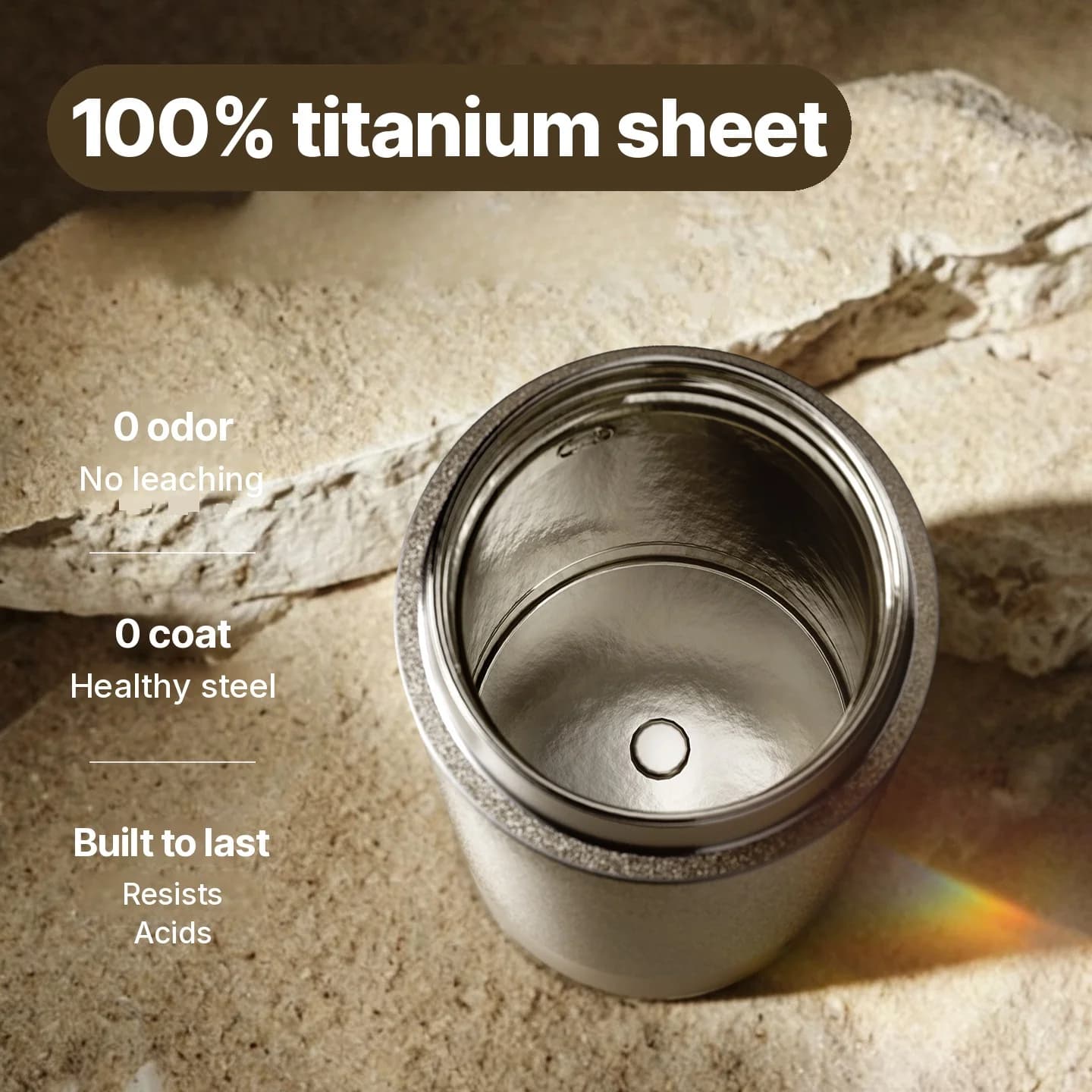 Cốc du lịch điện bằng titanium 350ml điều chỉnh nhiệt độ