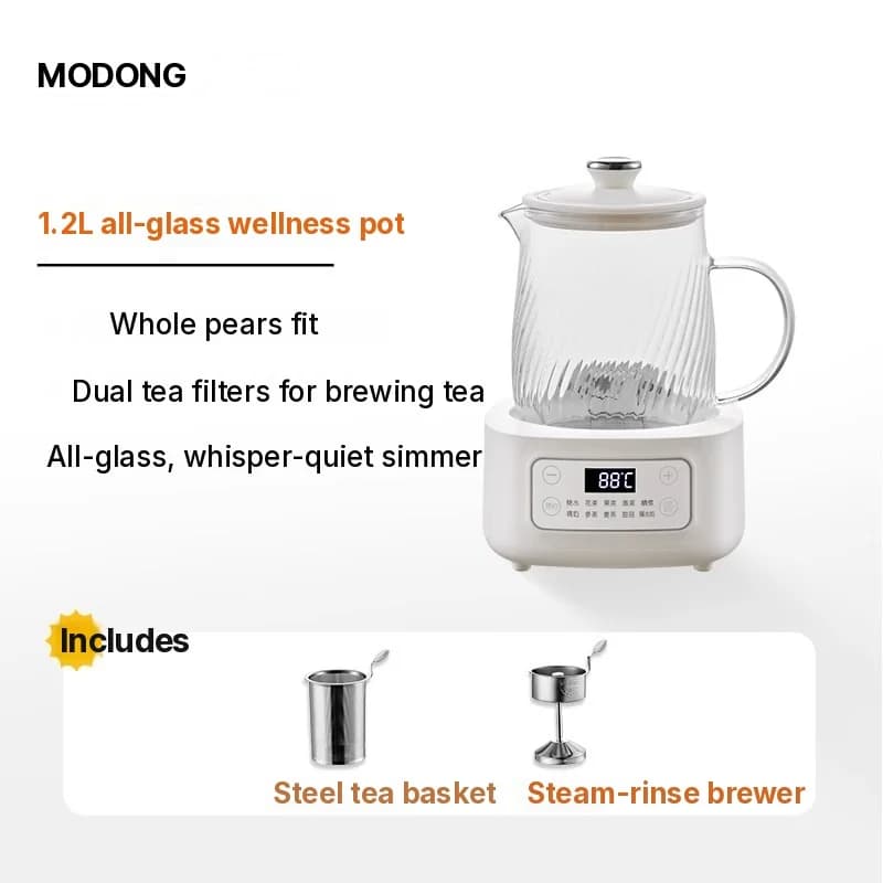 Nồi điện thủy tinh 1-1.5L điều khiển cảm ứng pha trà