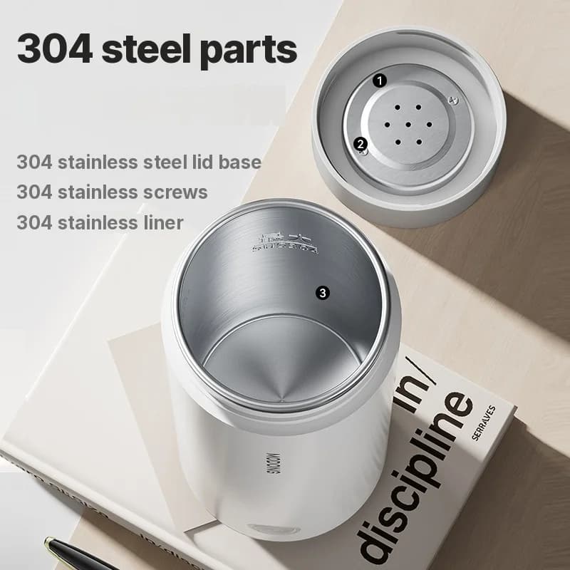 Cốc Đun Nước Điện Di Động Lòng Inox 304 300ml