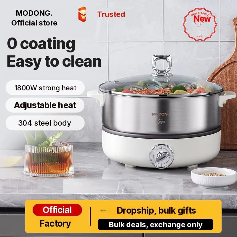 Nồi lẩu điện tách rời với lòng nồi thép không gỉ 1500W