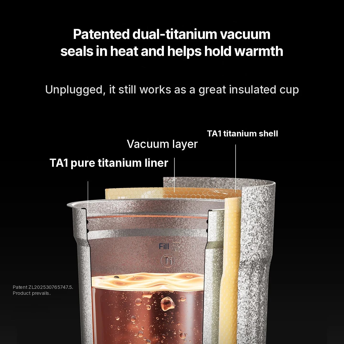 Cốc đun nước điện titanium cầm tay 400ml hiển thị nhiệt độ
