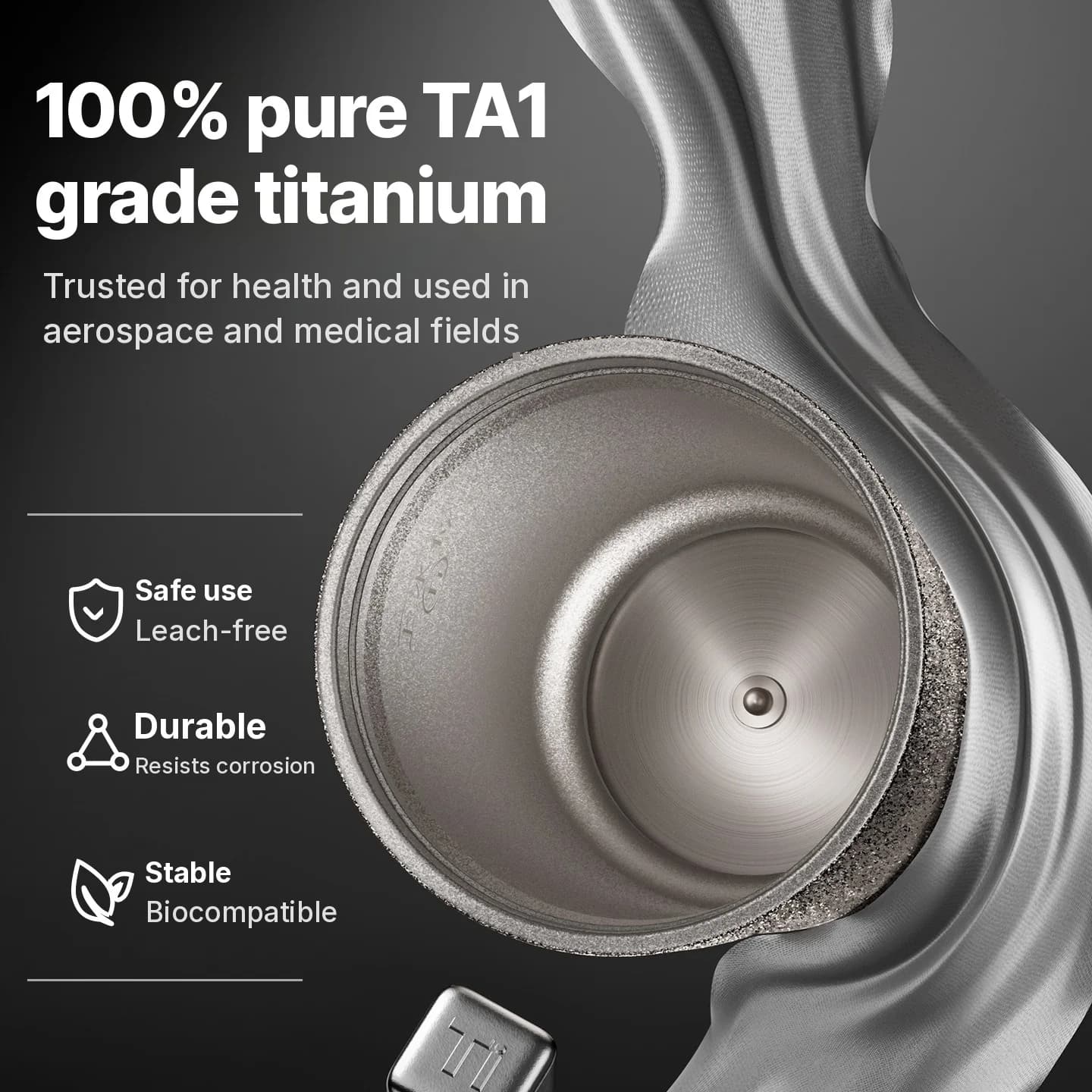 Cốc đun nước điện titanium cầm tay 400ml hiển thị nhiệt độ