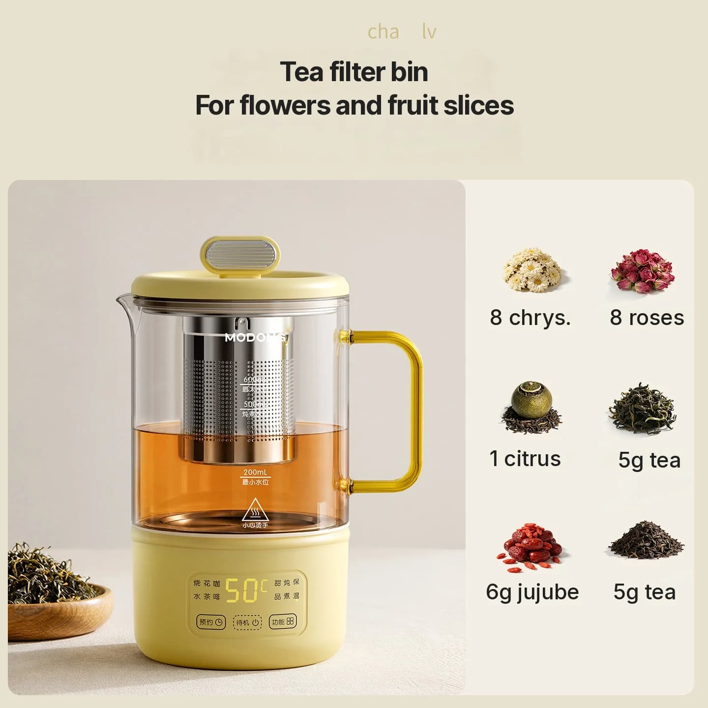Cốc đun điện bằng thủy tinh có điều chỉnh nhiệt cho sữa bé
