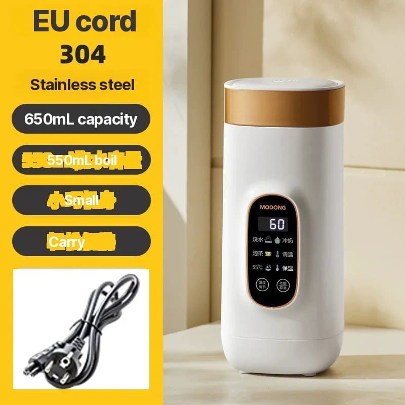 Cốc đun nước điện di động 650ml với lòng trong 304 hoặc 316