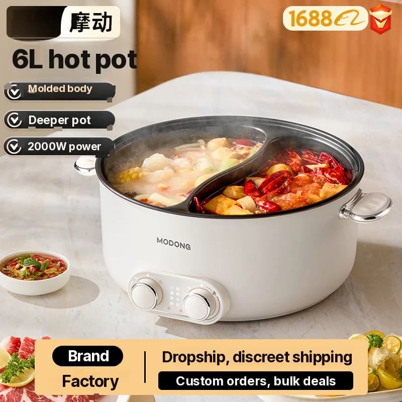 Nồi lẩu điện 6L hai vùng nấu, điều chỉnh nhiệt độ độc lập