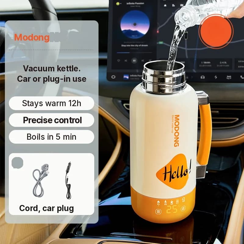 Cốc ấm đun nước điện di động cho ô tô và cắm điện 1L 316 thép không gỉ