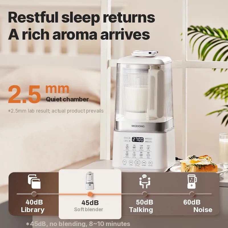 Máy xay gia nhiệt vận hành êm với chức năng giữ ấm