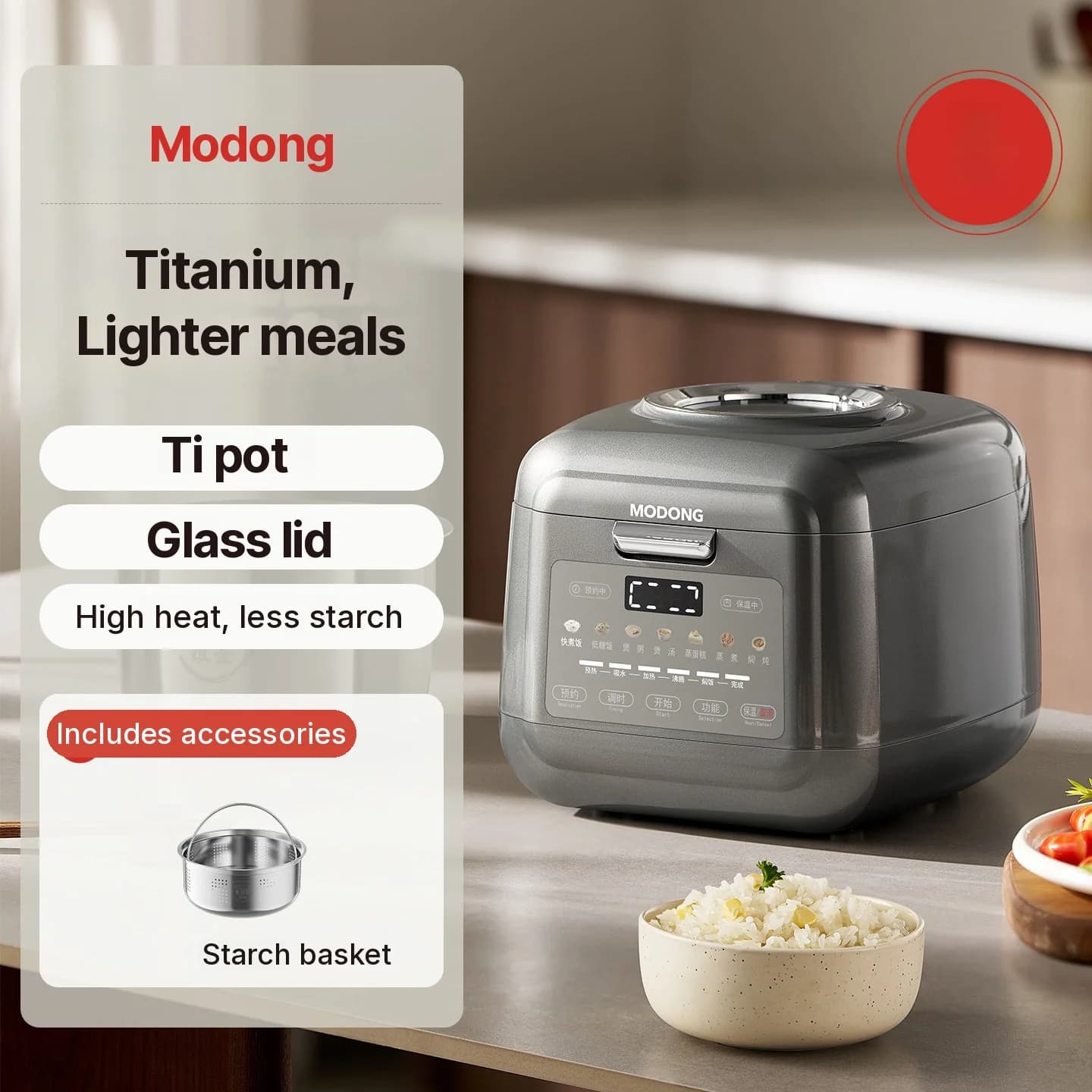 Nồi cơm điện 3L với lòng nồi titan, giữ ấm