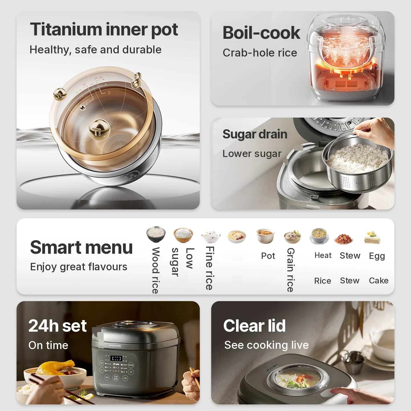 Nồi cơm điện 3L với lòng nồi titan, giữ ấm