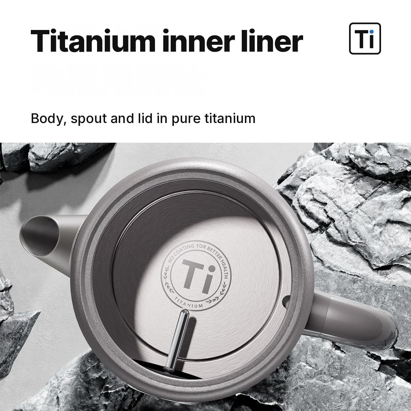 Ấm đun nước điện titanium nguyên chất 1.8L có màn hình nhiệt độ