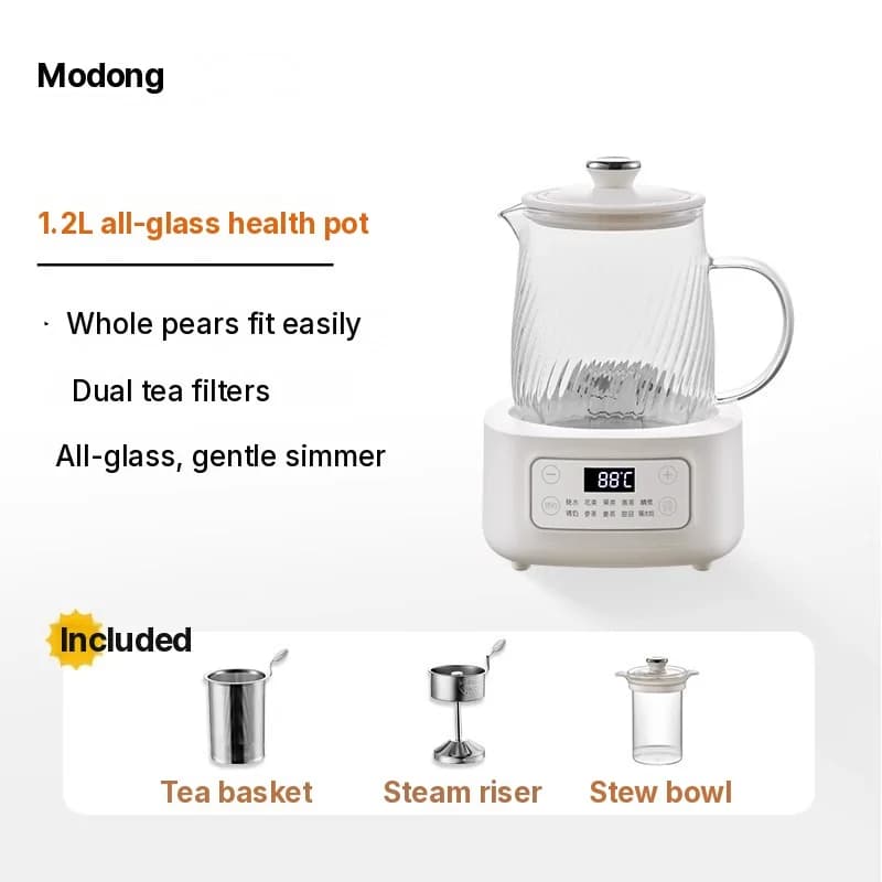 Nồi điện thủy tinh 1-1.5L điều khiển cảm ứng pha trà