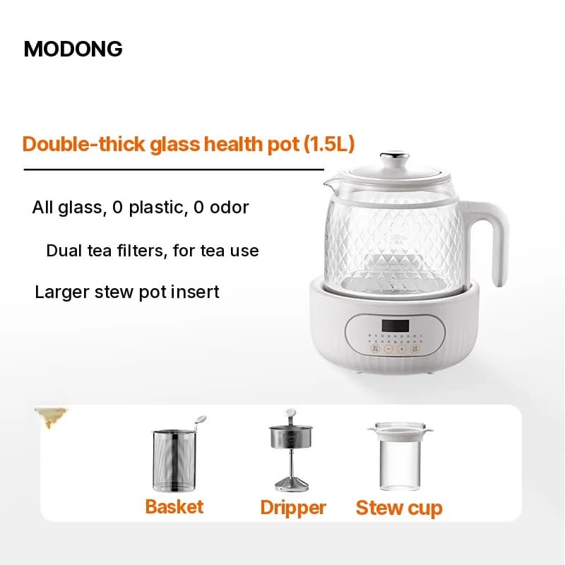 Ấm nấu trà điện thân kính giữ ấm ổn nhiệt