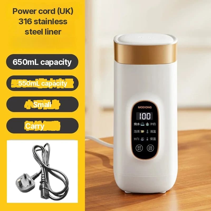 Cốc đun nước điện di động 650ml với lòng trong 304 hoặc 316