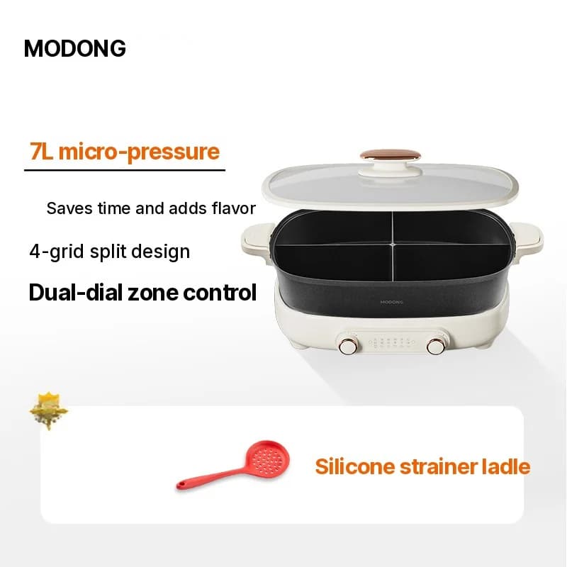 Nồi lẩu điện 7L có vách ngăn hoặc 4 ngăn, 220V, nồi tách đôi