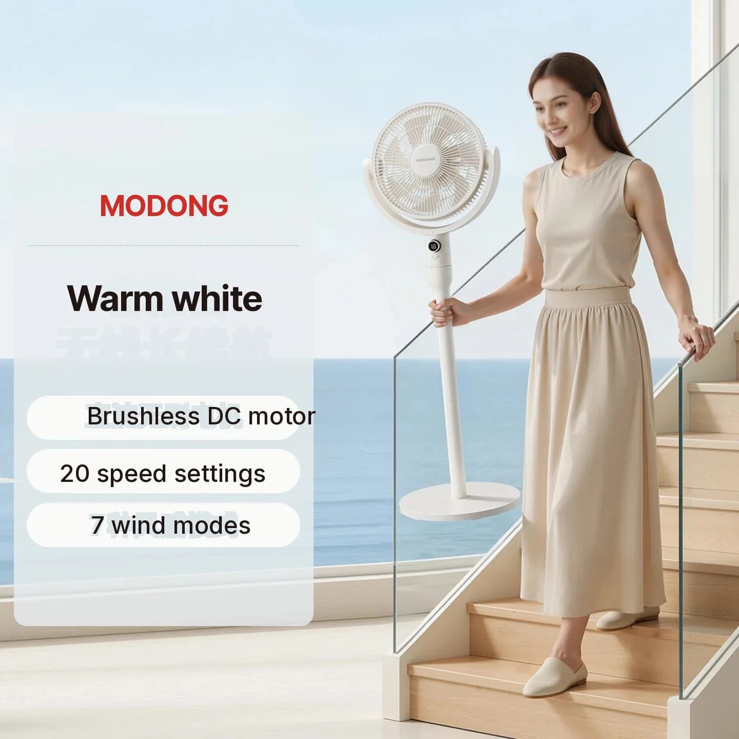 Quạt tuần hoàn không khí để bàn có điều khiển giọng nói và đảo gió