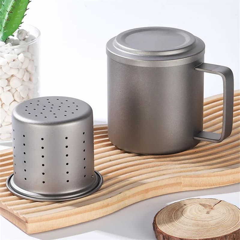 Cốc lọc trà titanium nguyên chất 450ml