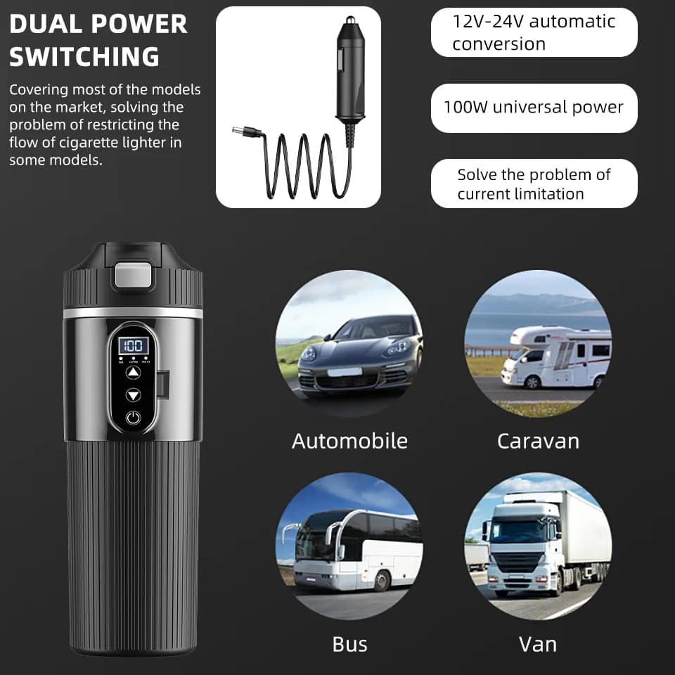 Cốc sưởi điện 500ml 12V/24V