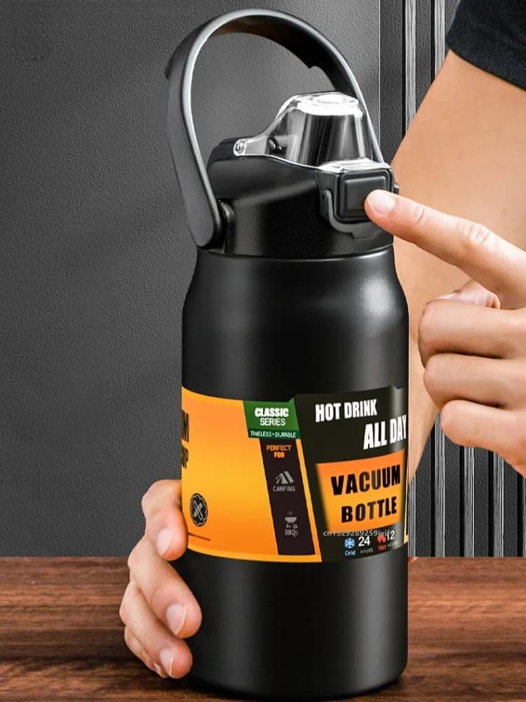Bình giữ nhiệt thể thao lớn kèm ống hút 0.8-1.5L
