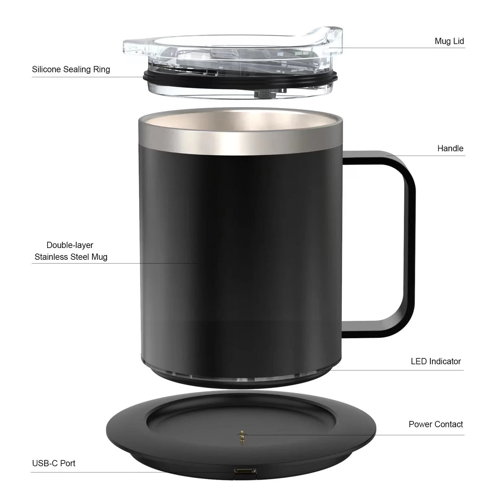 Cốc cà phê giữ nhiệt USB 12oz