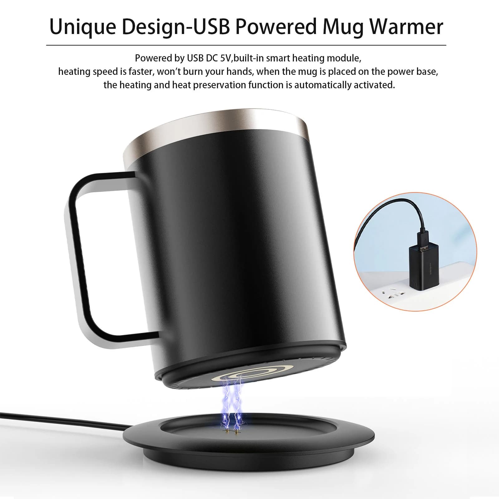 Cốc cà phê giữ nhiệt USB 12oz