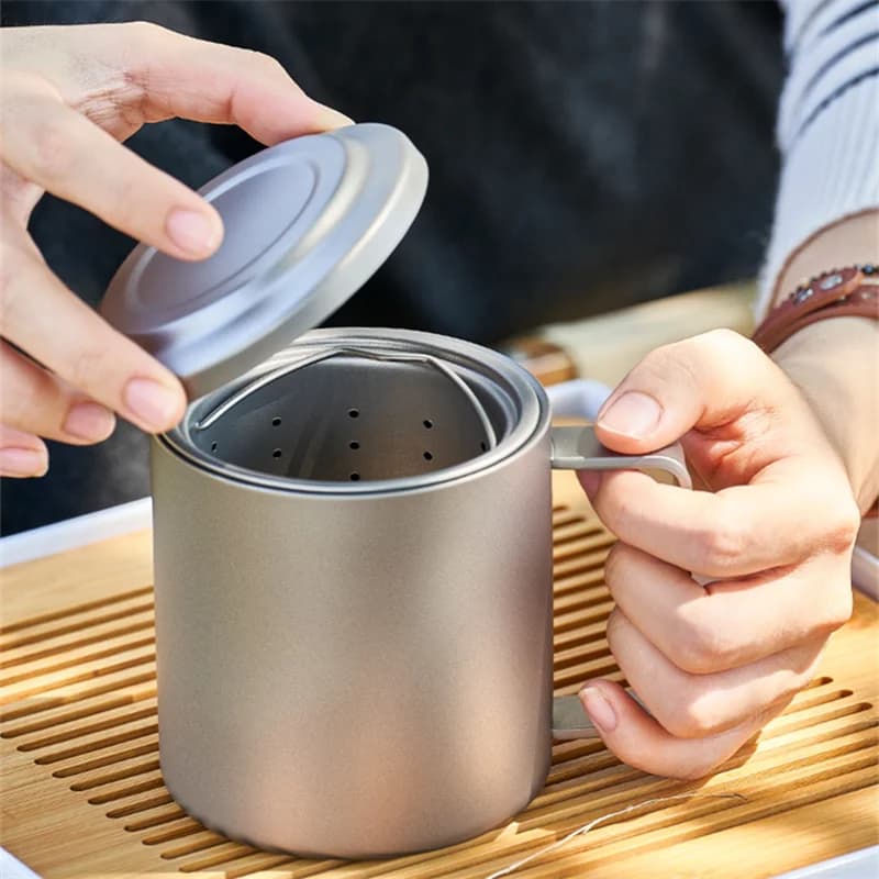 Cốc lọc trà titanium nguyên chất 450ml