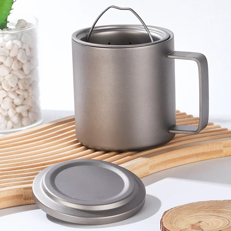Cốc lọc trà titanium nguyên chất 450ml